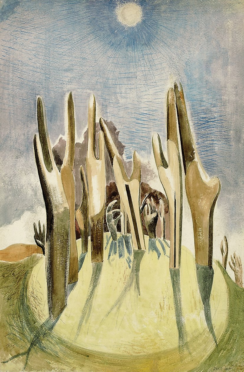 Drewno na wzgórzu autorstwa Paul Nash