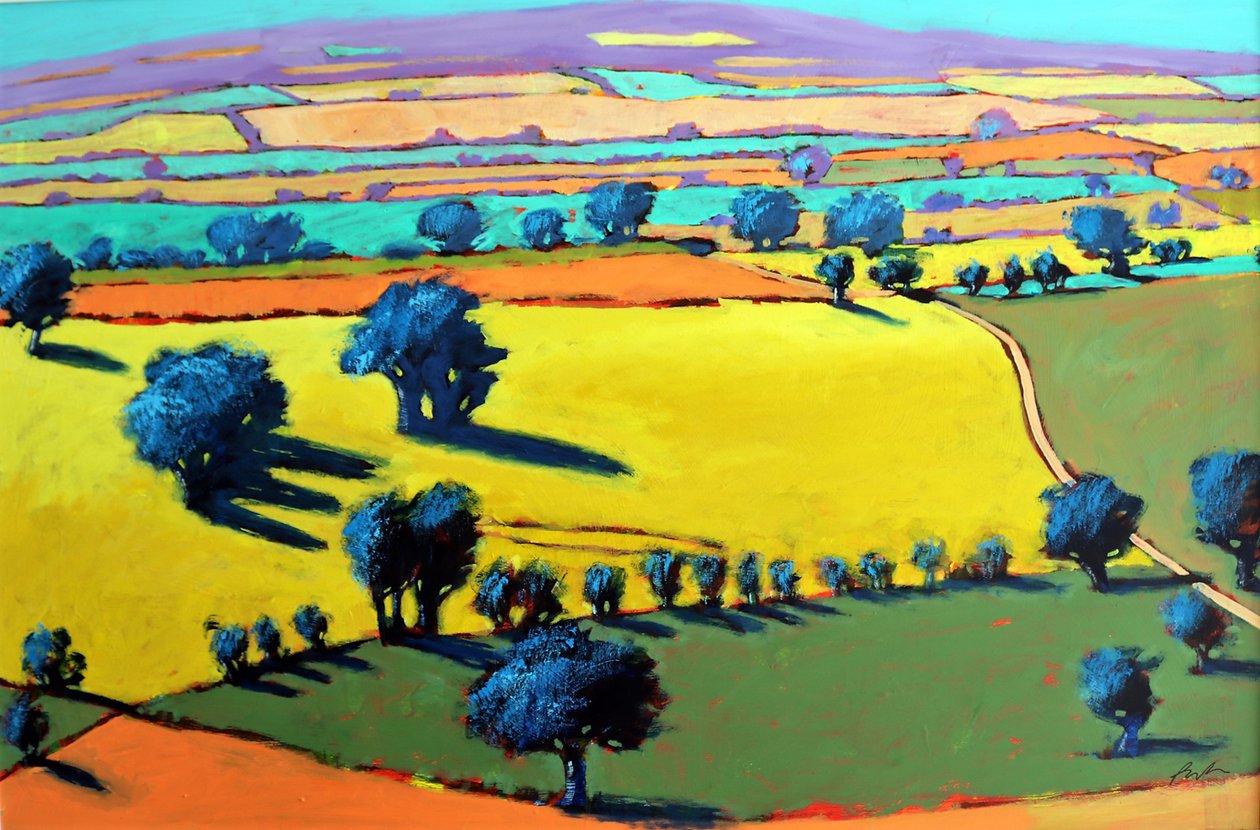 Cotswold Way (akryl na pokładzie) autorstwa Paul Powis