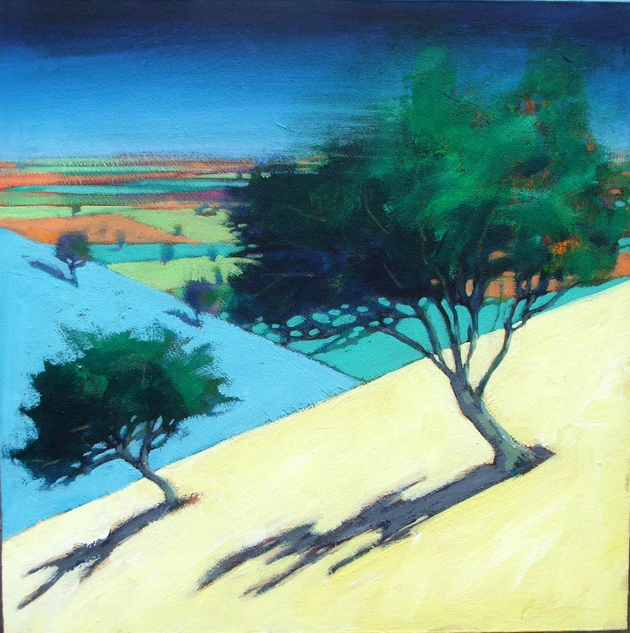 Hillside (akryl na karcie) autorstwa Paul Powis