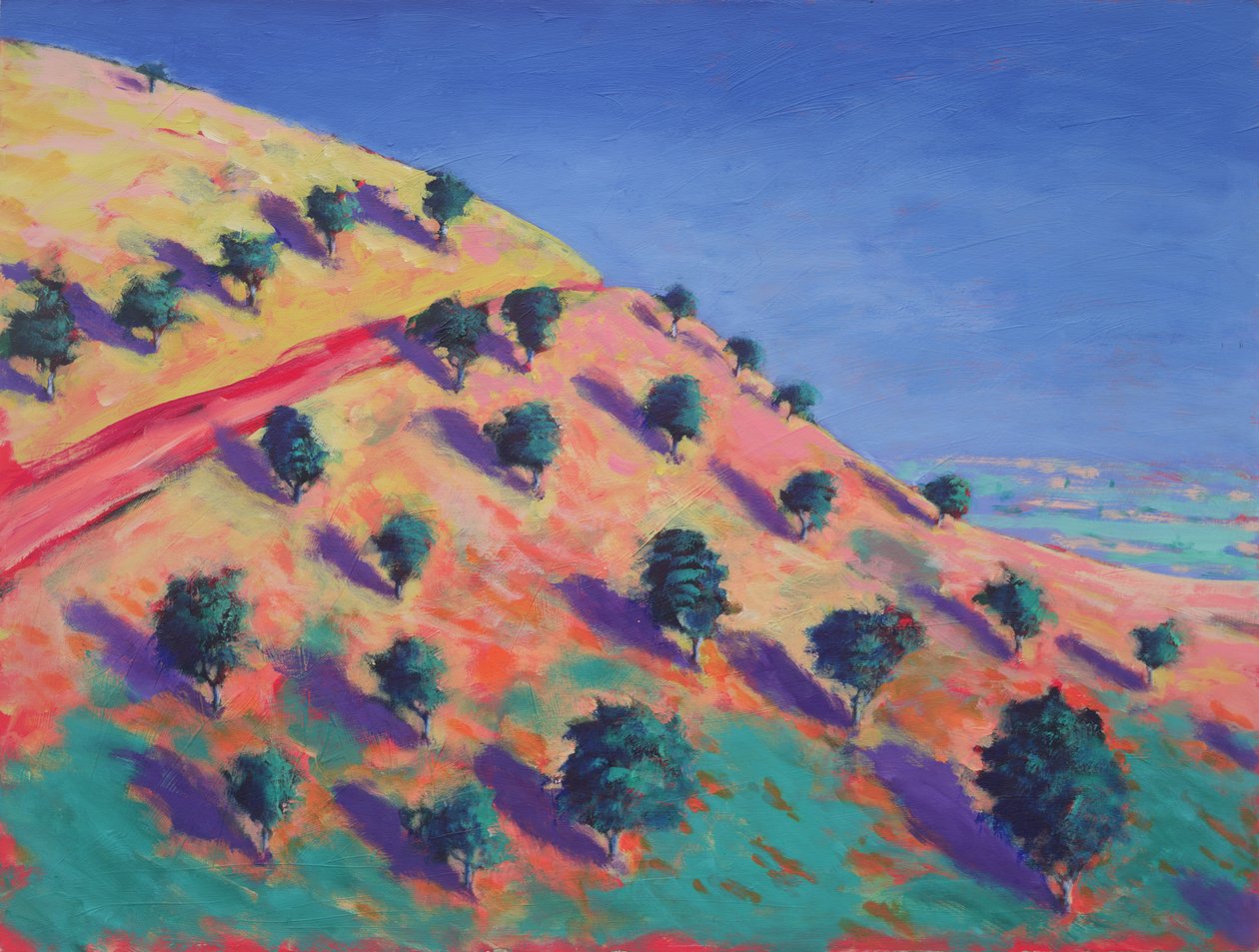 North Hill, Malvern (akryl na karcie) autorstwa Paul Powis