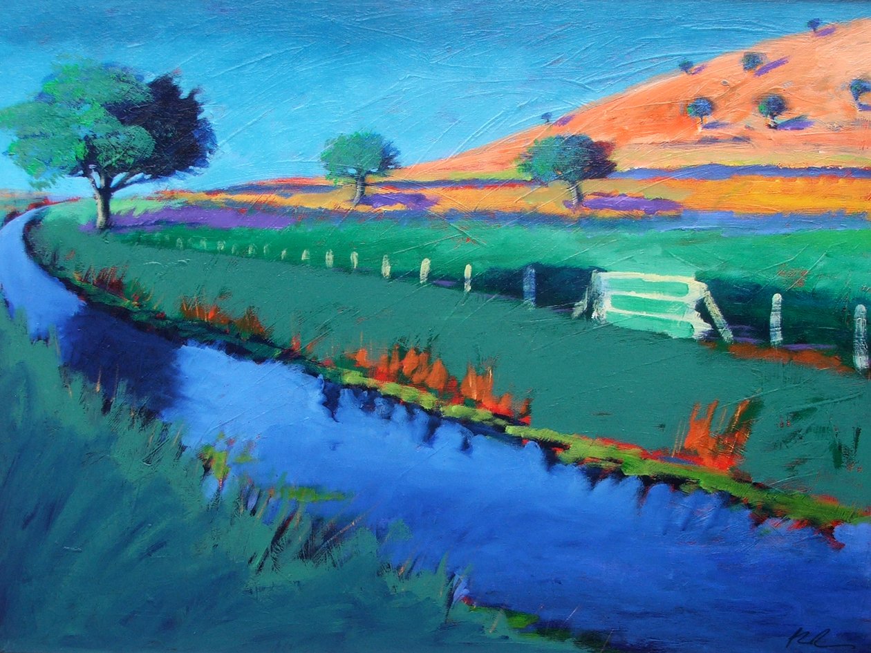 River Teme (akryl na pokładzie) autorstwa Paul Powis