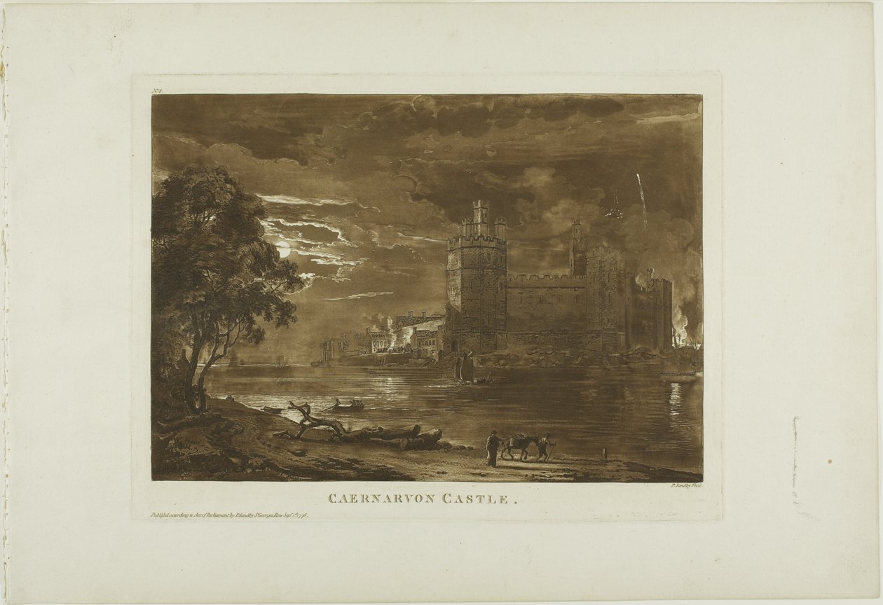 Zamek Caernarvon autorstwa Paul Sandby