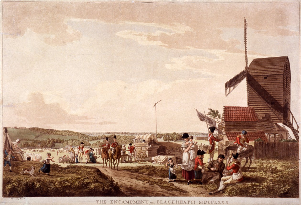 Obozowisko na Blackheath, Greenwich, Londyn, 1780. autorstwa Paul Sandby