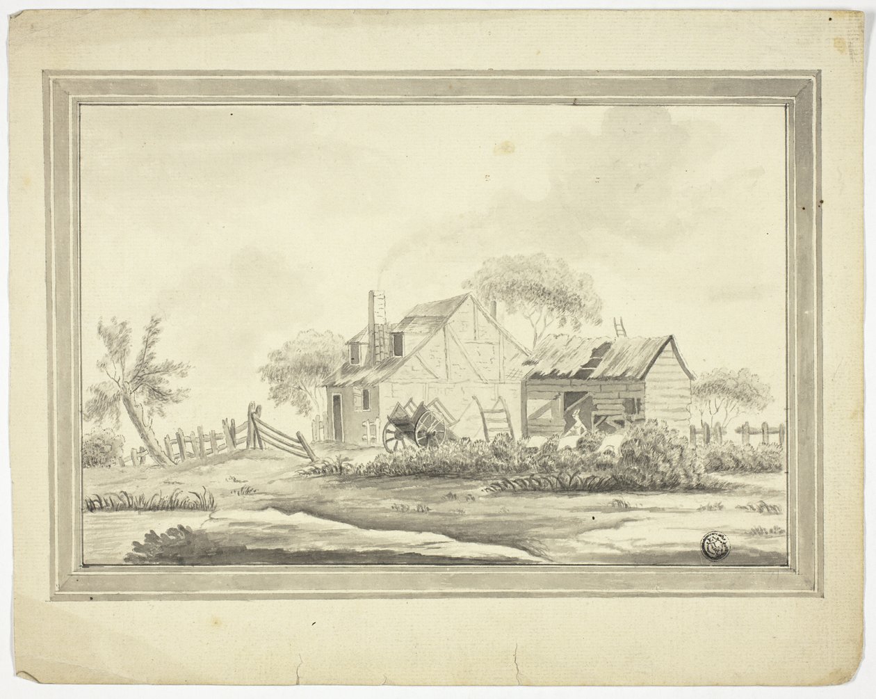 Dom wiejski autorstwa Paul Sandby