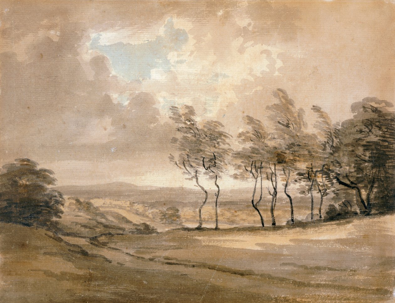 „Widok Hampstead Heath”, XVIII wiek autorstwa Paul Sandby