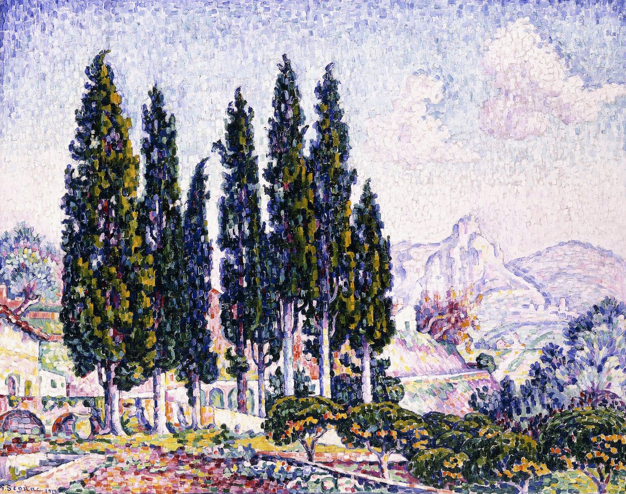 Ogród w Saint-Paul, 1923 autorstwa Paul Signac