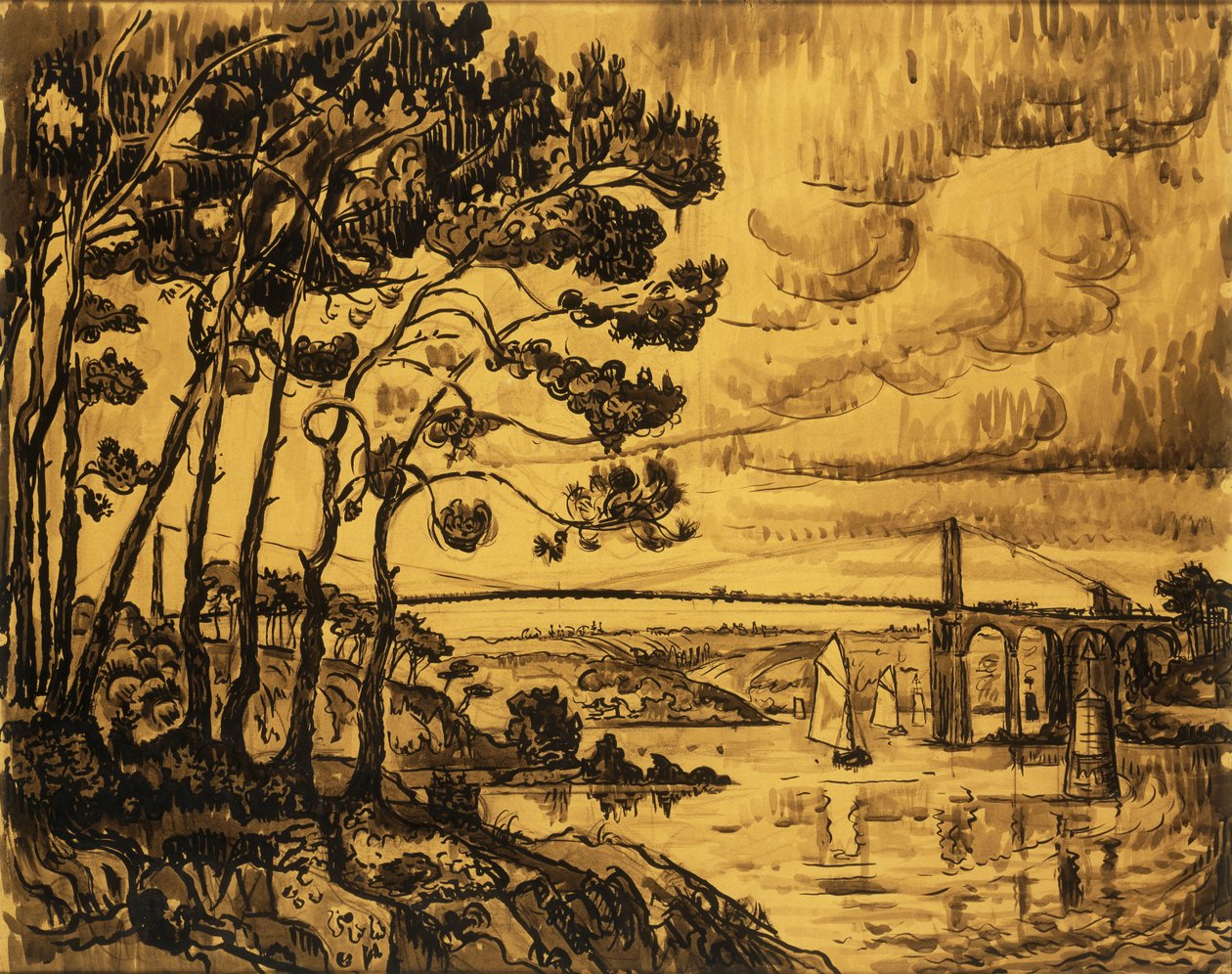 Most Lezardrieux, 1922 autorstwa Paul Signac