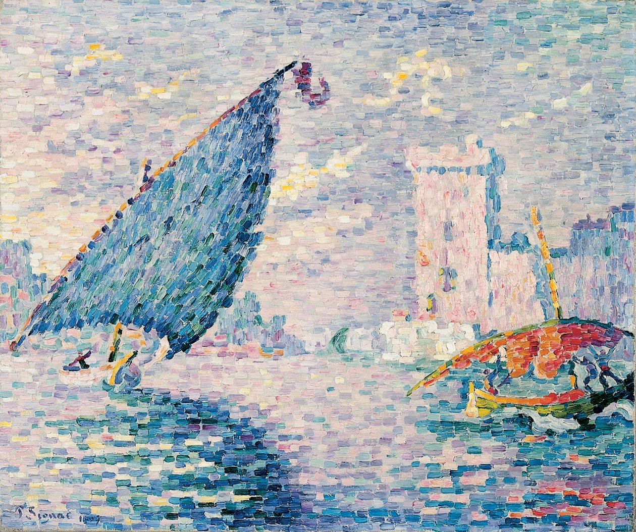 Marsylia, łodzie rybackie, 1907 autorstwa Paul Signac