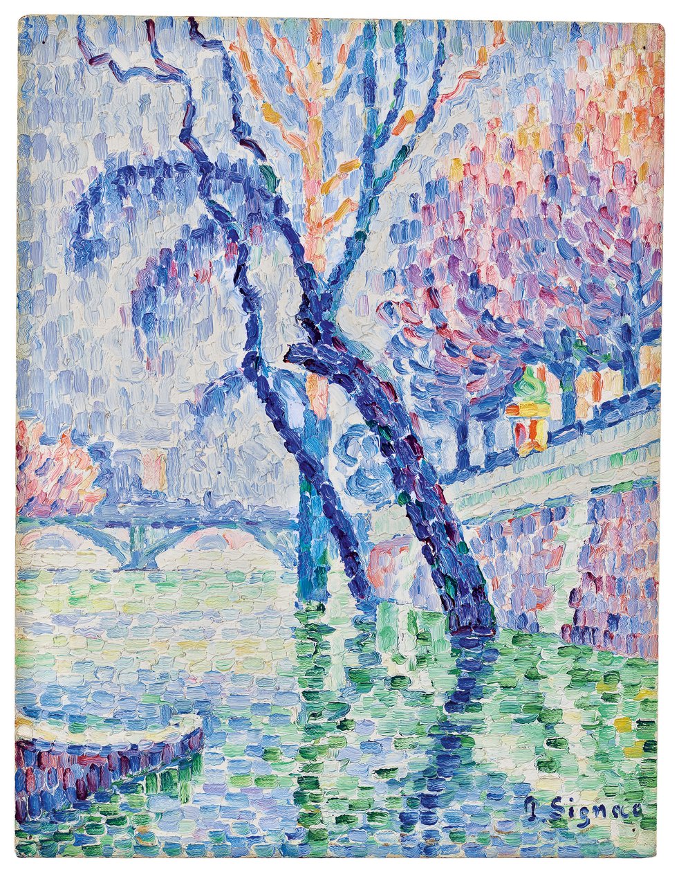 Most Sztuki, powódź, 1930 autorstwa Paul Signac