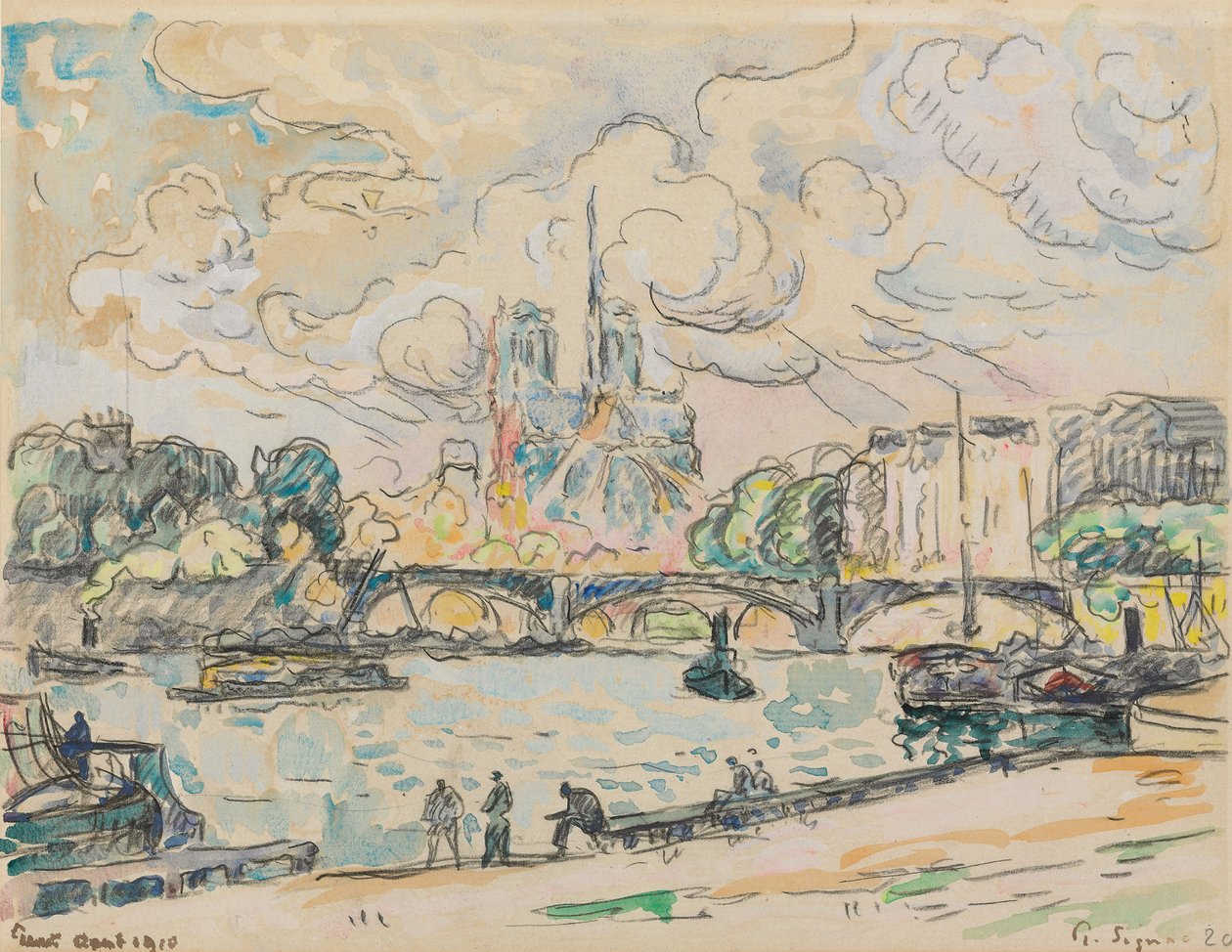 Nabrzeże Austerlitz, 1910 autorstwa Paul Signac