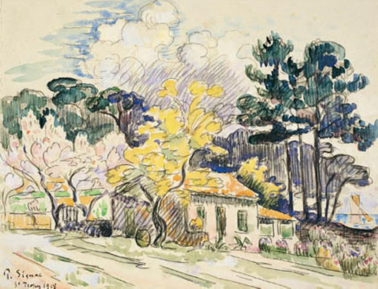 Saint-Tropez. Szopa (?) autorstwa Paul Signac