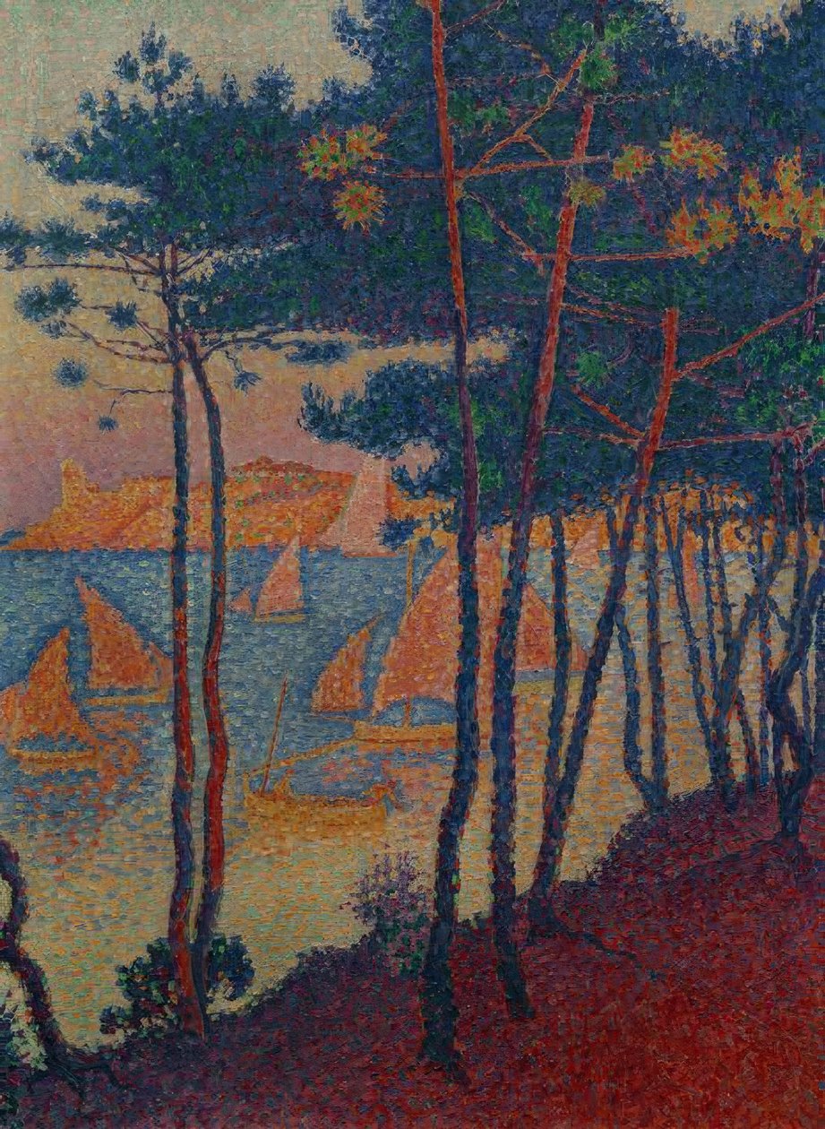 Żagle i sosny autorstwa Paul Signac