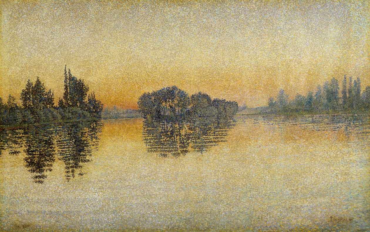 Zachód słońca, Herblay autorstwa Paul Signac