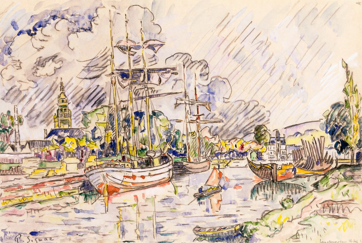 Port Landerneau, 1921 autorstwa Paul Signac