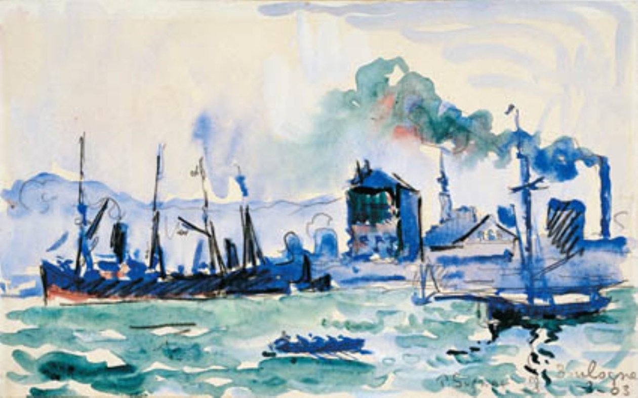 Widok na port Boulogne-sur-Mer autorstwa Paul Signac
