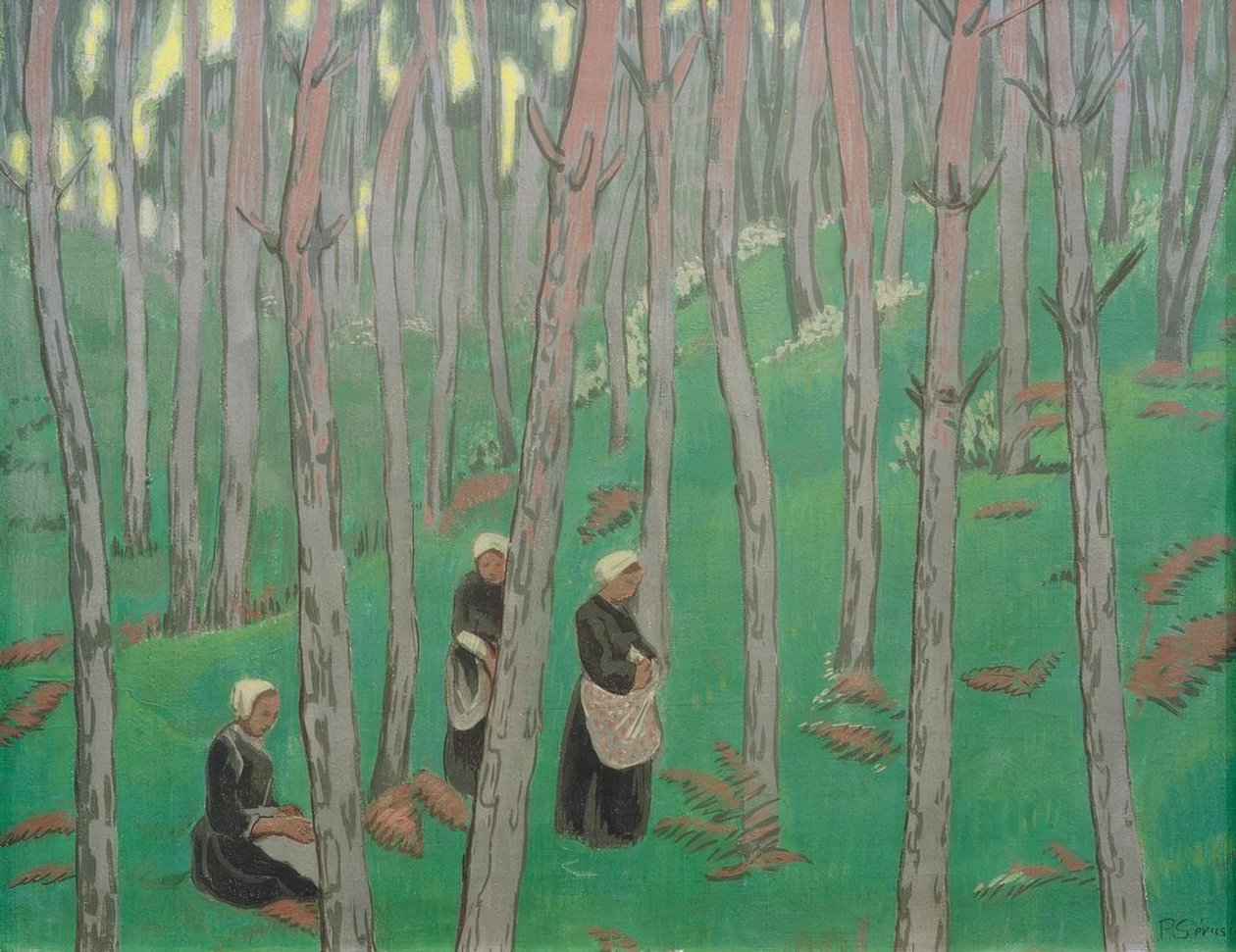 Zbieracze grzybów w lesie autorstwa Paul Sérusier
