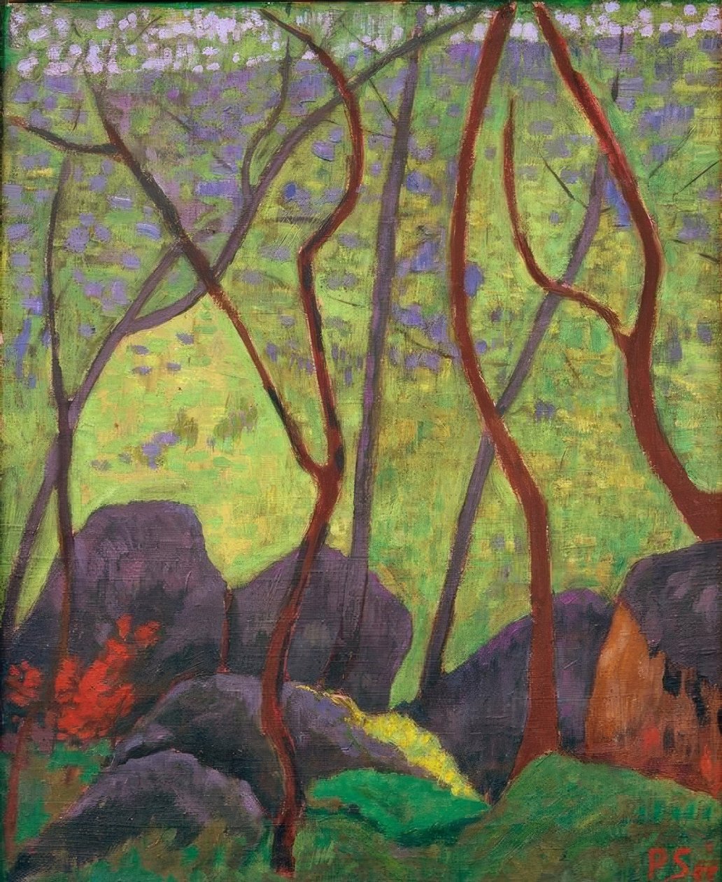 Skały w lesie Huelgoat autorstwa Paul Sérusier