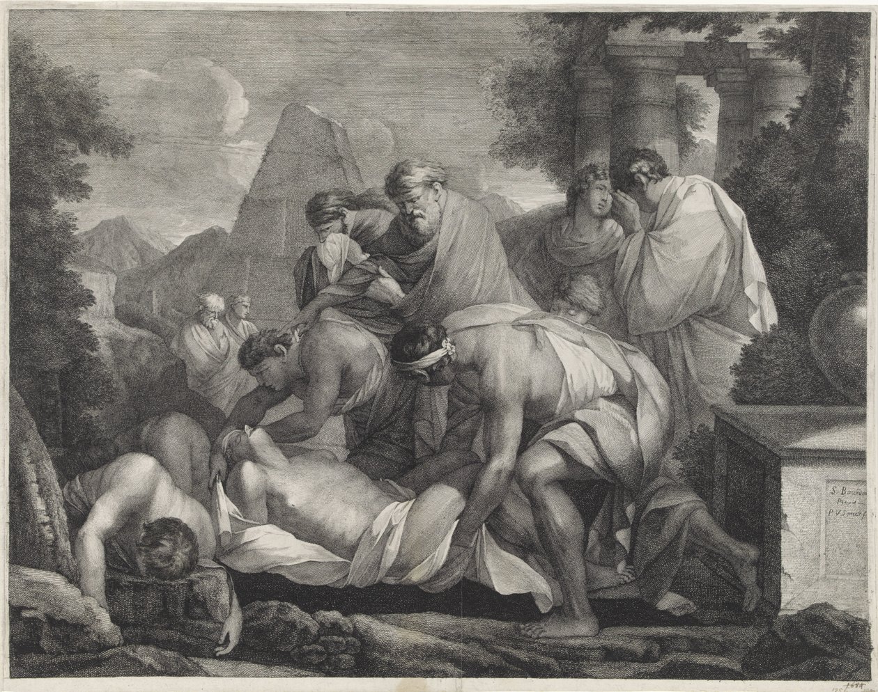 Tobit grzebie zmarłych autorstwa Paul van Somer (II)
