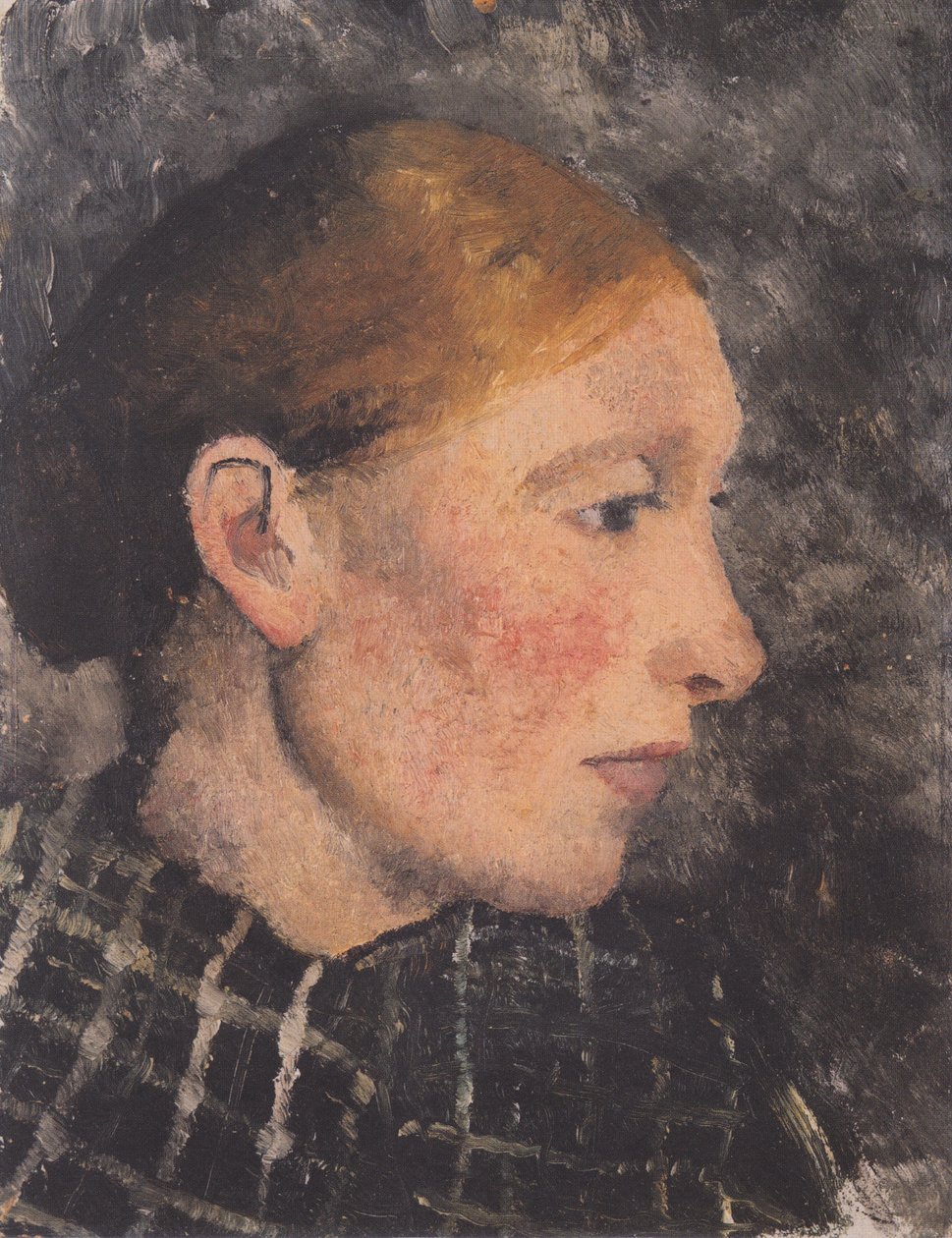Głowa wieśniaczki z profilu po prawej autorstwa Paula Modersohn Becker