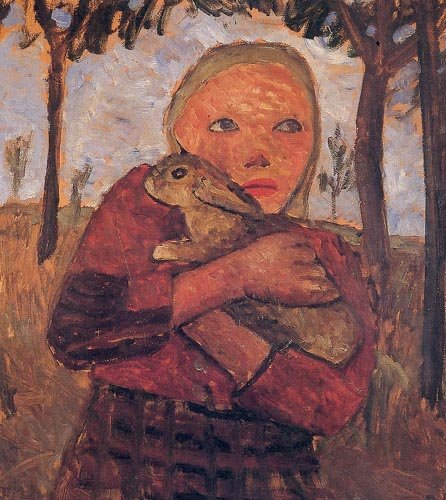 Dziewczyna z królikiem autorstwa Paula Modersohn Becker