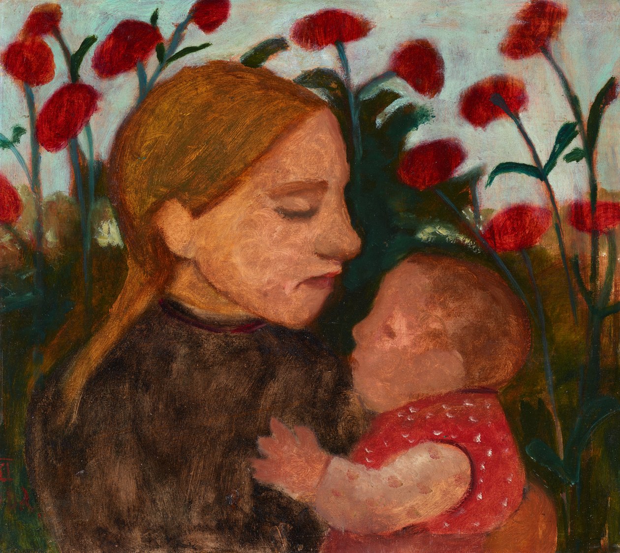 Matka z Dzieciątkiem, ok. 1904 (olej na tekturze) autorstwa Paula Modersohn Becker