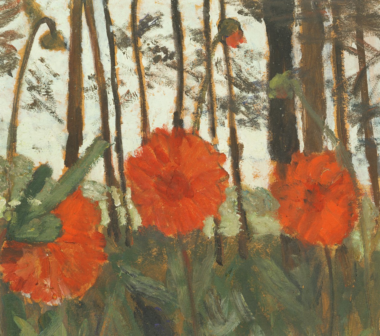 Maki na skraju lasu autorstwa Paula Modersohn Becker