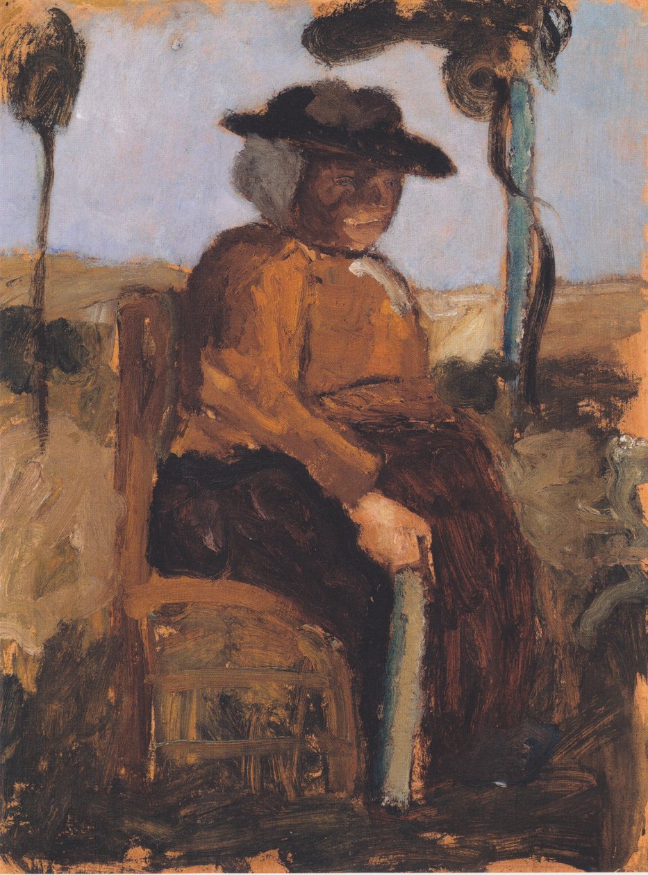 Studium siedzącego Dreebeen w ogrodzie autorstwa Paula Modersohn Becker