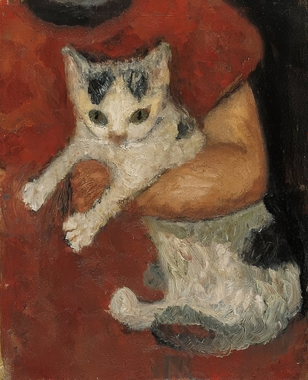 Kot na ręku dziecka. Około 1903 r. autorstwa Paula Modersohn Becker