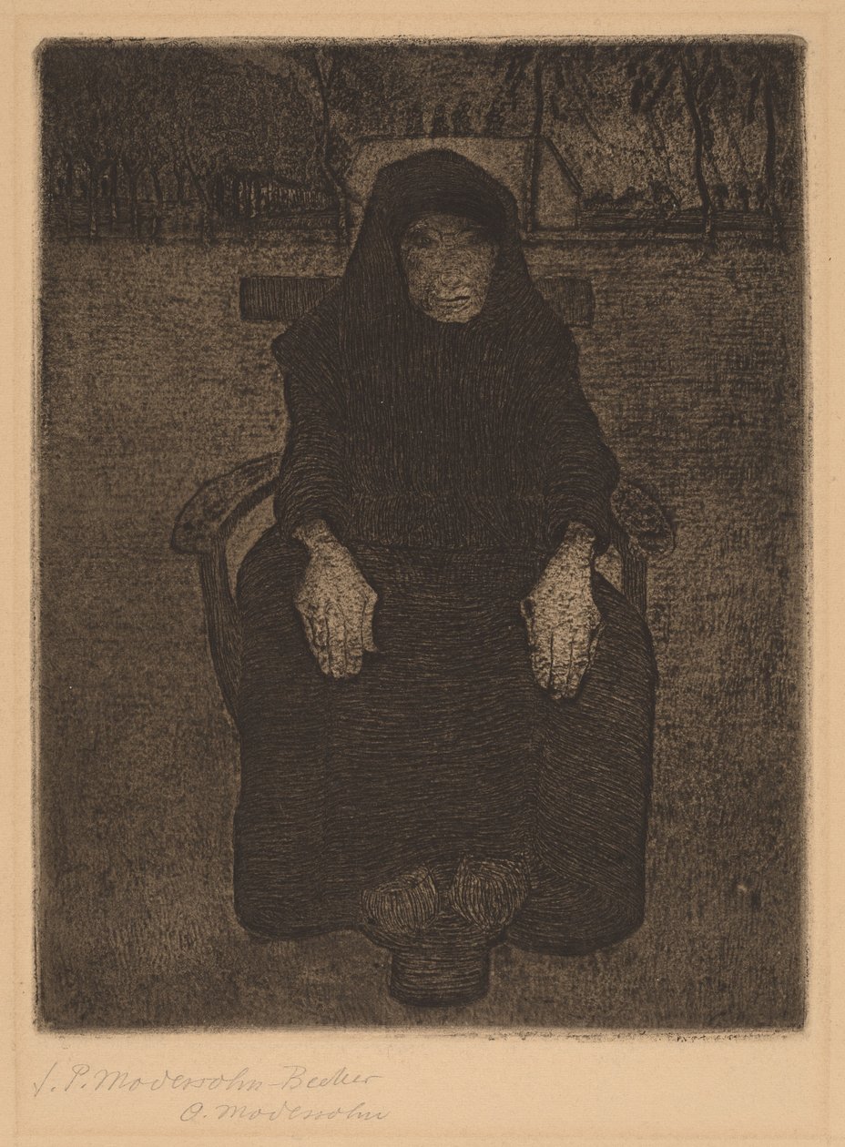 Siedząca stara kobieta autorstwa Paula Modersohn Becker