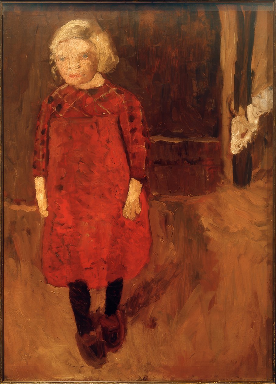 Dziewczyna stojąca przed szopą dla kóz autorstwa Paula Modersohn Becker