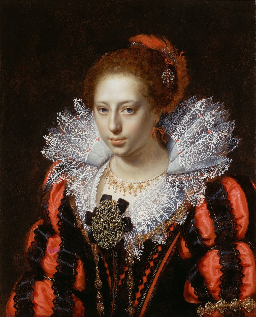 Portret młodej damy autorstwa Paulus Moreelse