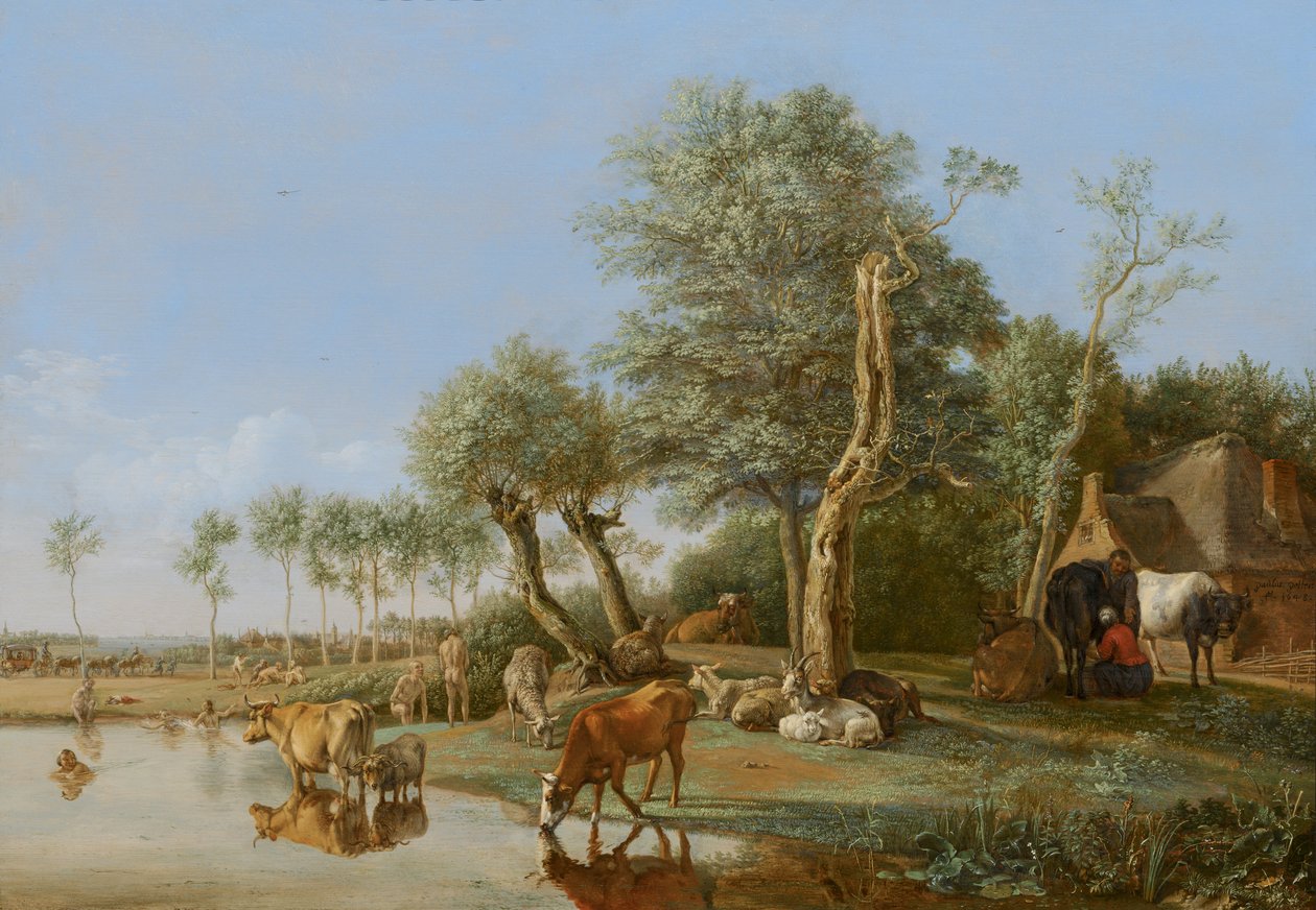 Krowy odbite w wodzie, 1648 autorstwa Paulus Potter