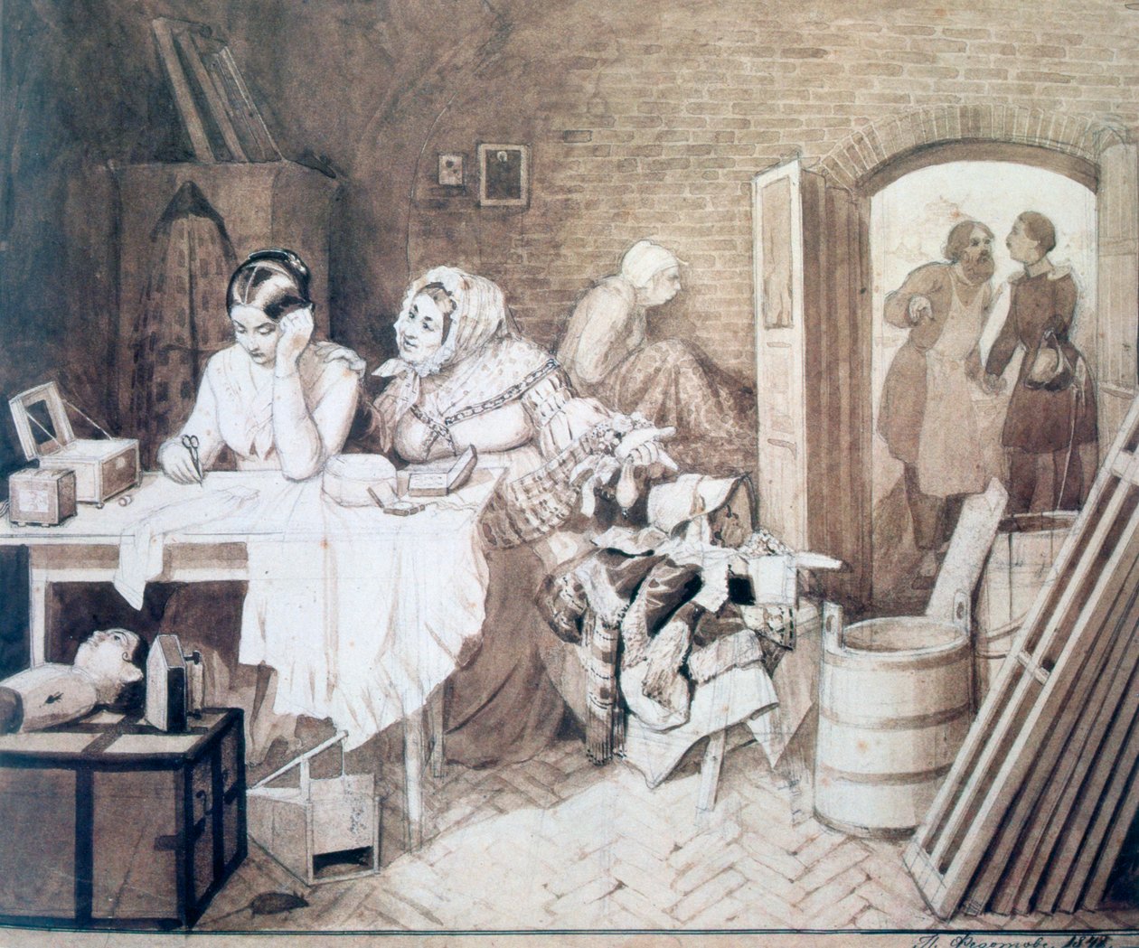Pułapka na myszy, 1846 autorstwa Pavel Andreevich Fedotov