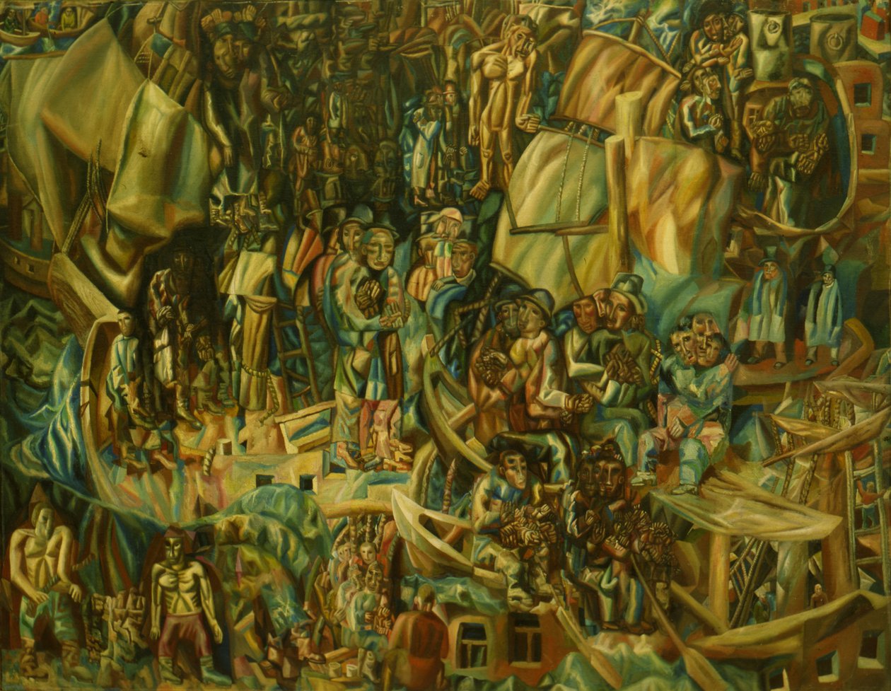 Kompozycja. Statki, 1913-1915 autorstwa Pavel Nikolayevich Filonov