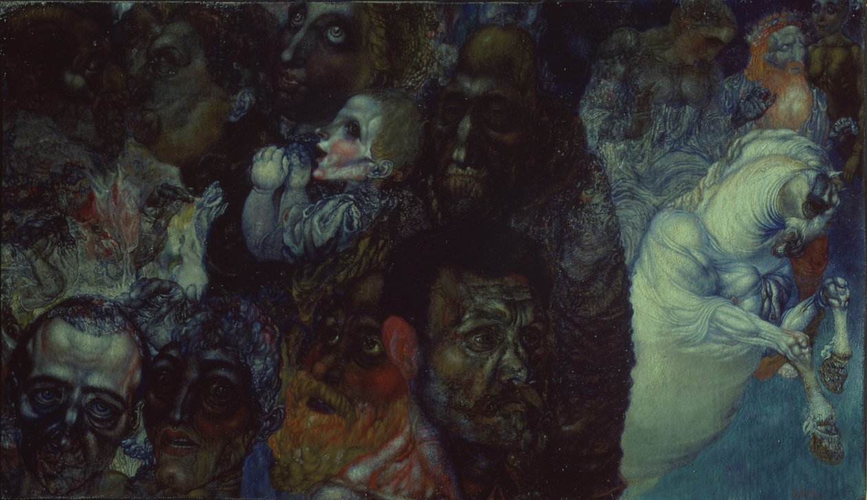 Głowy, 1910 autorstwa Pavel Nikolayevich Filonov