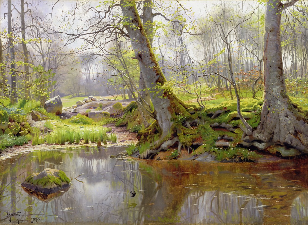 Staw leśny, 1890 autorstwa Peder Monsted