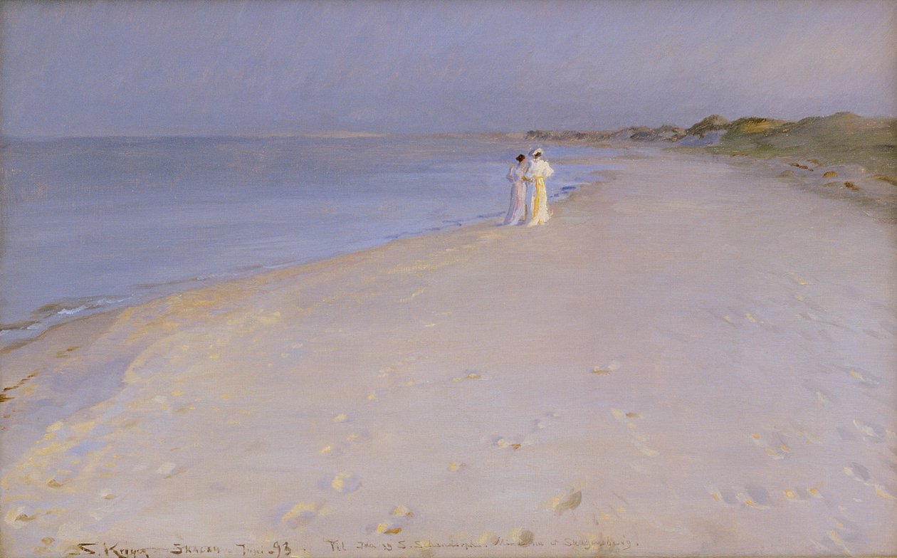 Letni wieczór na South Beach, Skagen, 1893 autorstwa Peder Severin Krøyer