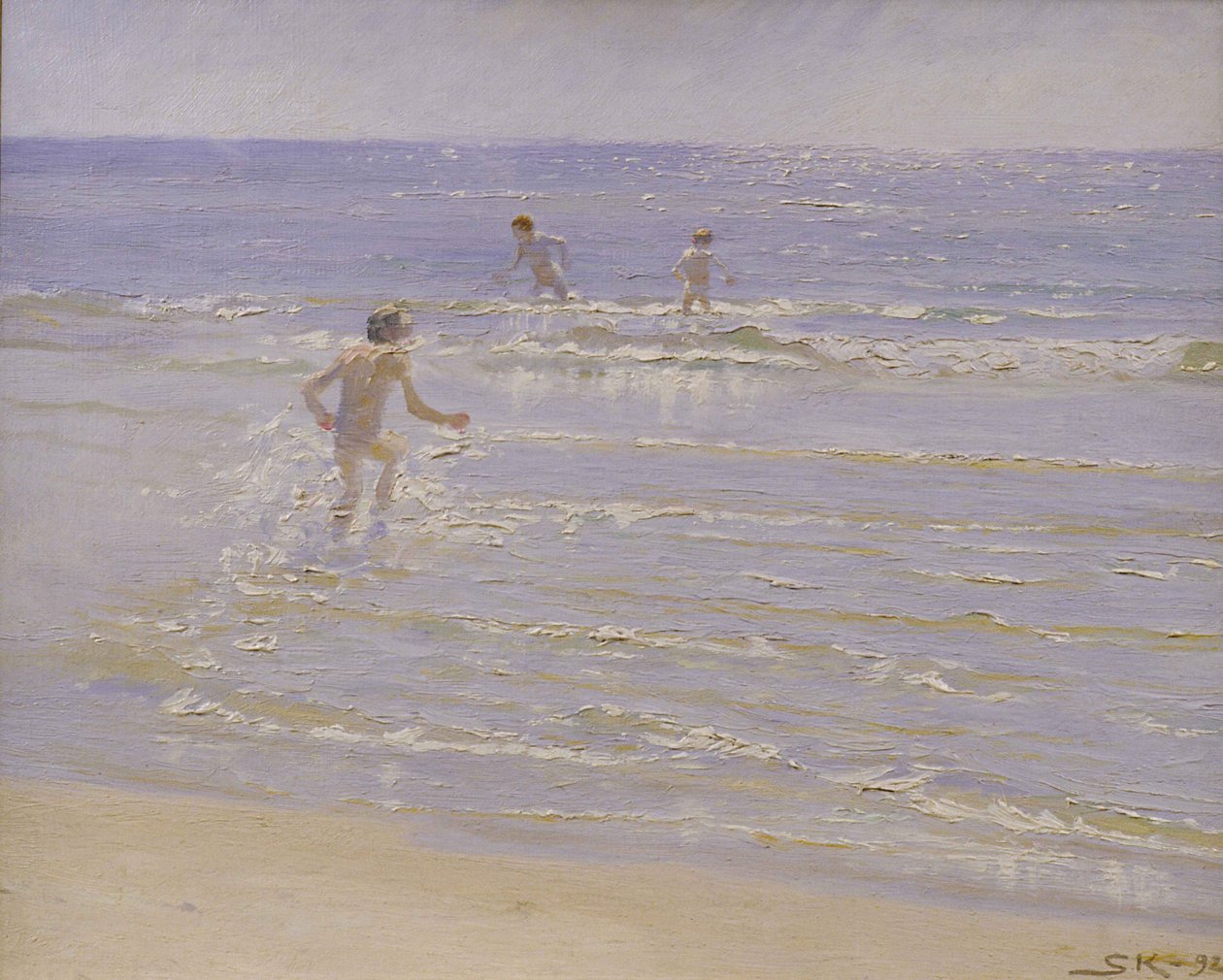 Sunshine at Skagen: Boys Swimming, 1892 (badanie) autorstwa Peder Severin Krøyer