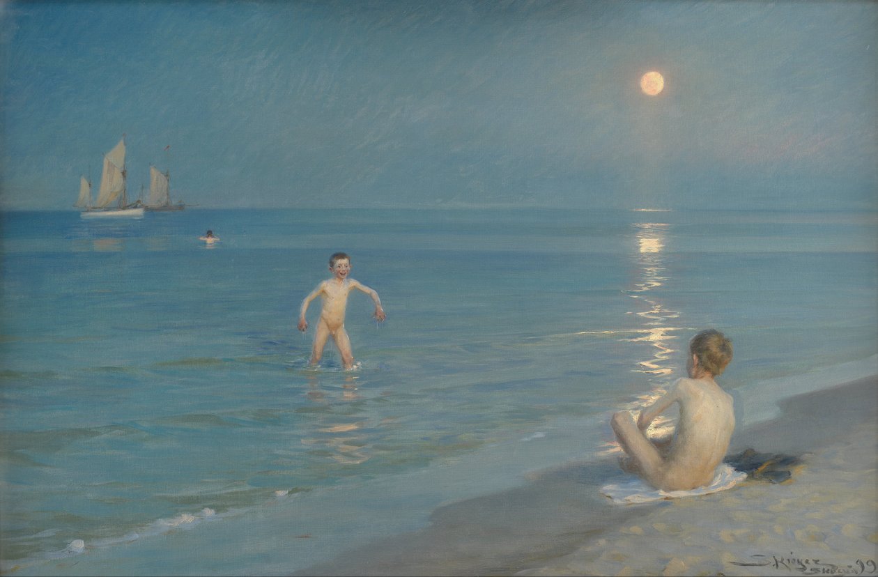 Chłopcy kąpiący się w Skagen. Letni wieczór autorstwa Peder Severin Krøyer