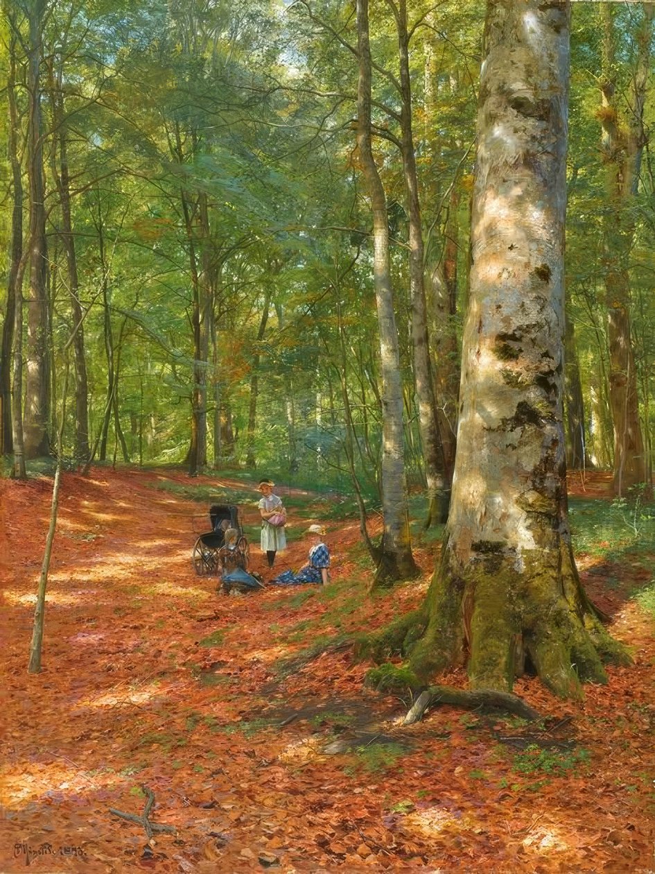 P.Mönsted, Na leśnej polanie autorstwa Peder Monsted