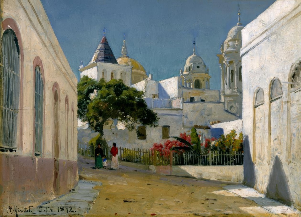 Widok na miasto w Kadyksie autorstwa Peder Monsted