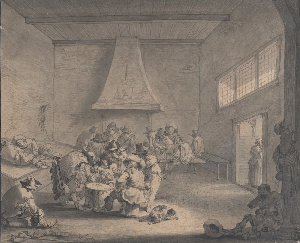 Scena Wartownia, ok. 1700. autorstwa Peeter Bout