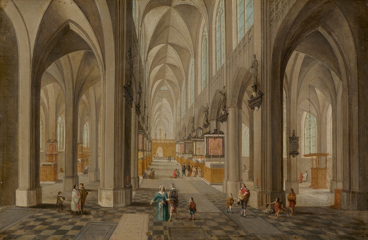 Katedra w Antwerpii, ok. 16501655. autorstwa Peeter Neeffs the Elder