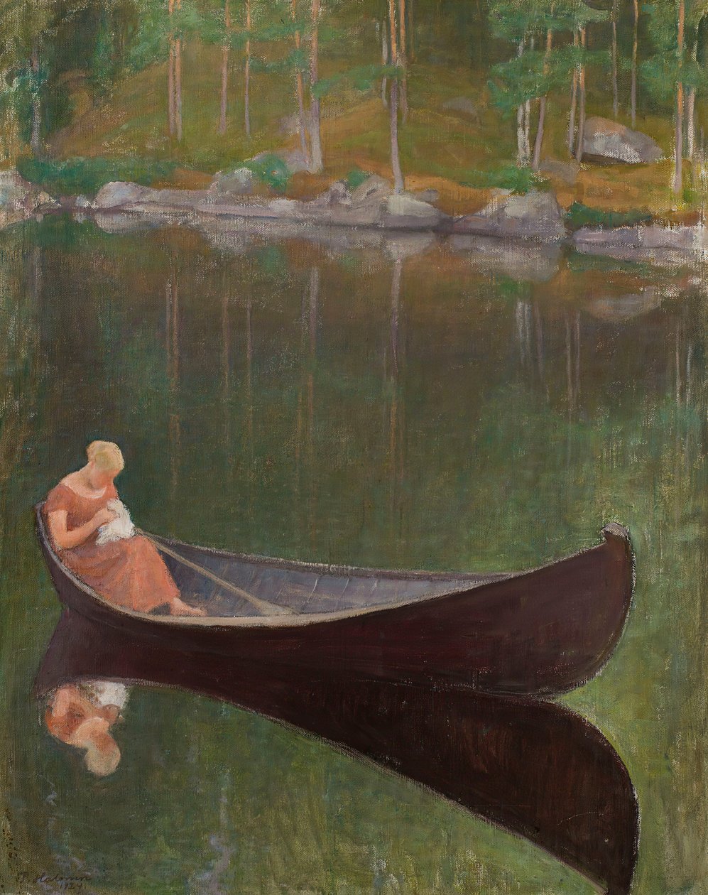 Kobieta w łodzi, 1924. autorstwa Pekka Halonen