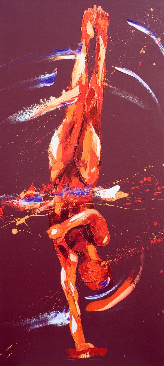 Szóstka gimnastyczka, 2011 (olej na płótnie) autorstwa Penny Warden