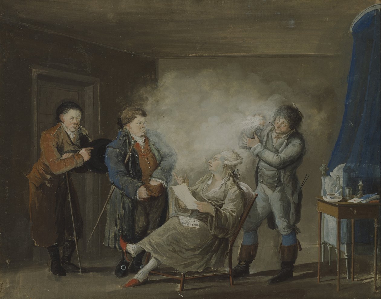 Podczas pudrowania peruki, ok. 1800 autorstwa Per Nordqvist