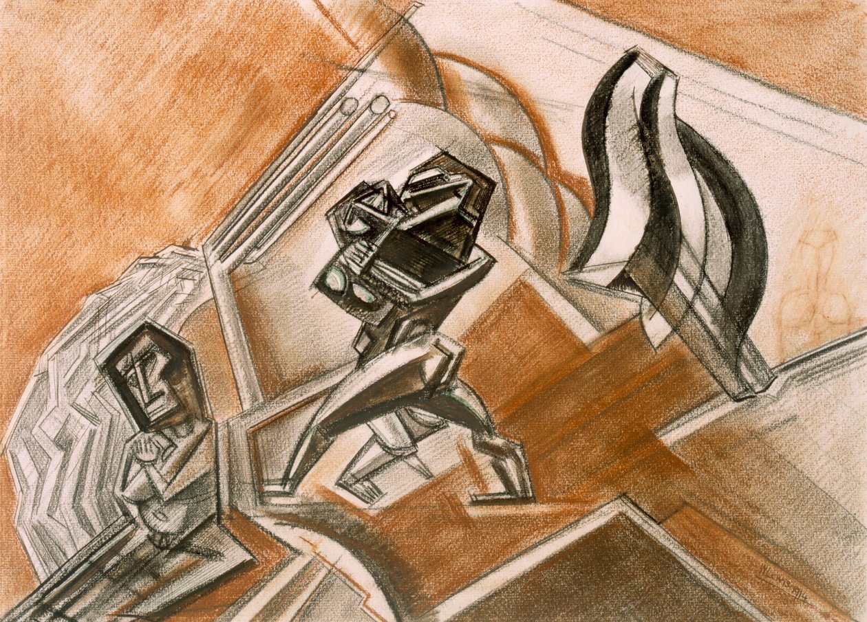 Walka nr 3, 1914. autorstwa Percy Wyndham Lewis