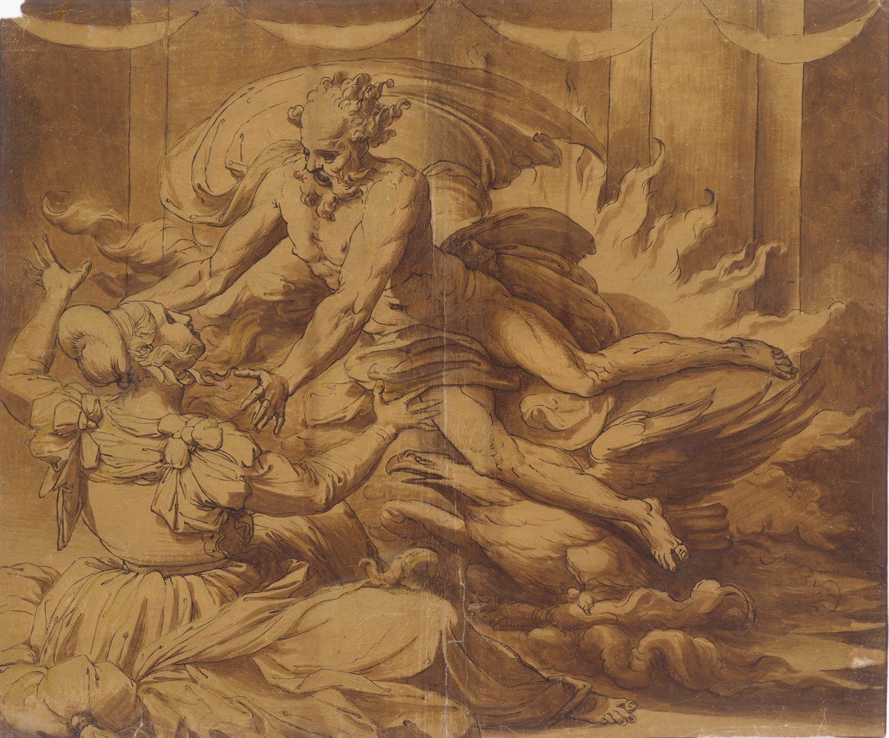 Jowisz ukazujący się Semele, 1501-47. autorstwa Perino del Vaga