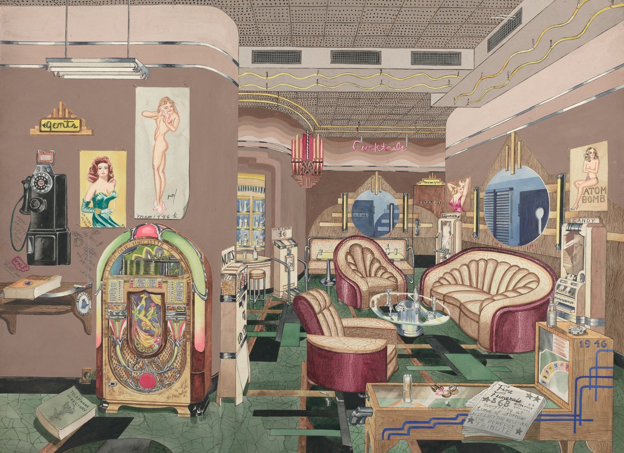 Bar koktajlowy, 1946, 19351942. autorstwa Perkins Harnly