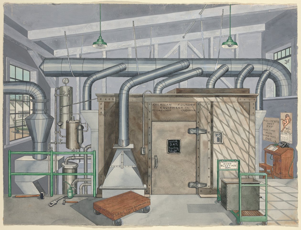 Zewnętrzna komora do piaskowania, 1935, 19351942. autorstwa Perkins Harnly